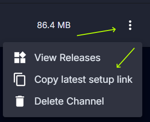 Enlace estático de la última versión de un canal